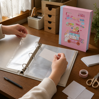 A5 Card Holder Album for Small Cards, 5-inch Bookmarks, 7-inch Hardcover Loose-leaf Card Collection