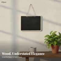 20 Pieces Rectangular Hanging Chalkboard Boxwood Hanging Chalkboard Sign Black Writing Surface Rectangular Blackboard Tag for Note Display