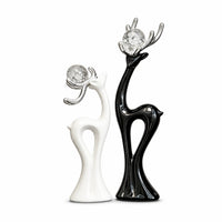 Ceramic Deer Figurines Sleek Deer Figurine Sculptural Decorative Figure for Living Room