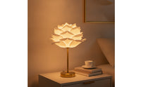 Floral Table Lamp with Rose Shade Gold Rose Lamp Decorative Elegant for Bedroom, Wedding