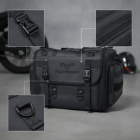 Waterproof Motorcycle Tail Bag Expandable Motorcycle Tail Bag with Rain Cover Semi-Rigid Luggage Large-Capacity for Motorcyclists