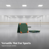 Thickened Cushion Foldable Gymnastics Mat Non-Slip Thick Sit-up Pad Shock Absorption Folding Panel Mat Wear-Resistant for Students, Combat Artists, Dance Studio, School, Training Center, Stretching
