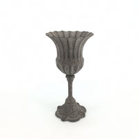 Antique-Style Decorative Vessel Vintage Metal Urn Distressed Pedestal Bowl Rustic for Wedding Centerpieces, Boutique Displays