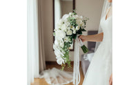 Lifelike Waterfall Wedding Floral Arrangement Realistic Look Cascading Bridal Floral Arrangement Photo-Ready for Bride