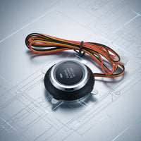 12V Motor Ignition Stop Button Black Face Flush Mount Ignition on-off Button Silver Trim Bezel Car Control Indicator Window