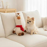 Stuffed Dog Toy with Scarf Squeaky Dog Toy for puppy