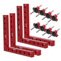 12 Pieces Printed Scale Woodworking Clamp Set Star Knob 90-Degree Clamp Red Body High Precision for Assembly