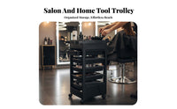 5-Drawer Hairstyling Station Multi-Functional 5-Drawer Salon Station Full-Rotation Casters Cosmetic Trolley for Hairhair Professionals