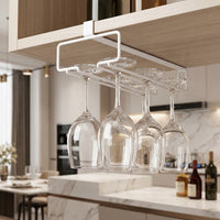 Wine Glass Holder Under Cabinet Storage No Drilling Required Metal Glass Hanger