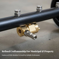 Pressure Washer Water Broom Adjustable Angle Wheeled Pressure Washer Attachment Quick Connect Fittings 4-Nozzle Water Broom for Professionals, Patios