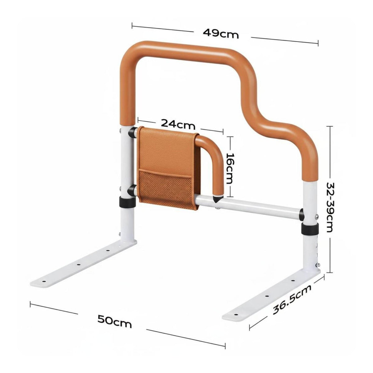 Fall Protection Stand Assist Bed Rail Anti-Slip Grip Adjustable Bed Safety Handle Installation-Tool-Tool-Less for Disabled Women