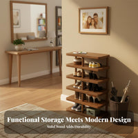 Space-Saving Solid Wood Leg Shoe Rack Stable Load-Bearing Multi-Layer Shoe Rack Large Capacity Home Furniture Easy Assembly for Apartment Dwellers, Homeowners, Hallway, Bedroom, Balcony, Living Room