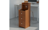 Tall Nightstand with Drawers and Shelves Space Saving Narrow Bedside Cabinet Modern Simple Design Bedside Storage Unit for Small Areas