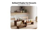 3 Pieces Tiered Display Shelf Solid Wood Cupcake Dessert Stand Space Saving