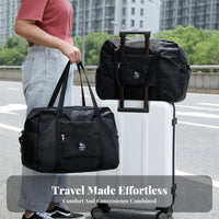 Large Capacity Weekender Bag Airplane Friendly Weekender Duffel Bag Multiple Carrying Options Luggage Tote with Trolley Sleeve for Men, Airport, Beach