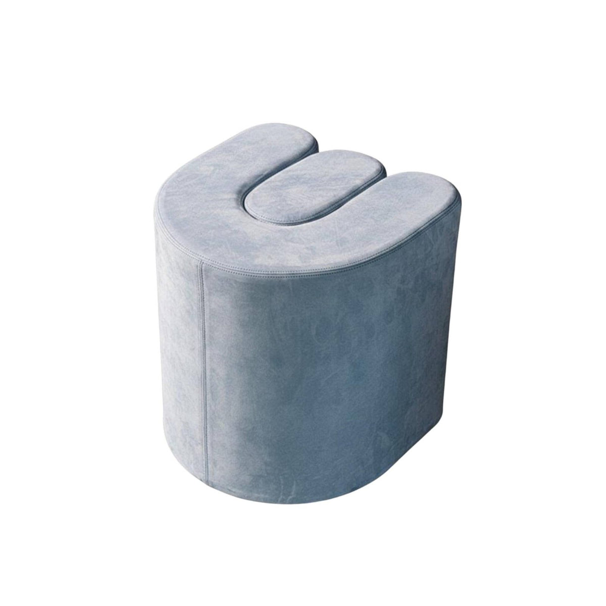 Italian Minimalist Aesthetic U-Shaped Vanity Stool Soft Padded Seat Accent Seating Creative Shape Ottoman Multi-Functional for Interior Designers, Homeowners, Adults, Living Room, Entryway, Bedroom, Cloakroom