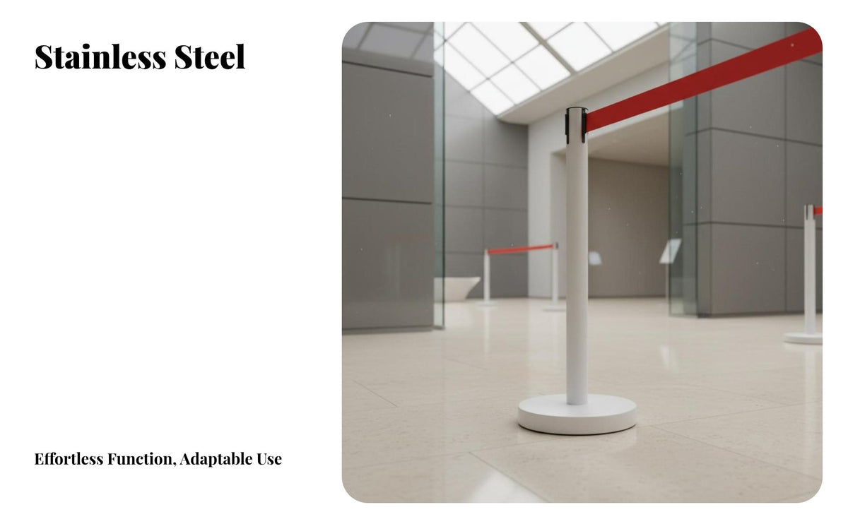 Heavy-Duty Base Retractable Belt Stanchion Effortless Retraction Retractable Belt Barrier Long-Lasting Coil Queue Line Barrier Post Easy Assembly for Event Organizers, Security Personnel, Business Owners, Airports, Trade Exhibition S, Shopping Malls