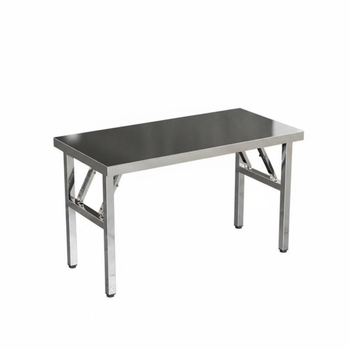Foldable Design Folding Stainless Steel Table Thickened Tabletop Stainless Steel Work Table Heavy-Duty Portable Furniture No Installation Required for Street Vendors, Professionals, Outdoor Markets, Picnics, Dining Room, Restaurant
