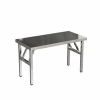 Foldable Design Folding Stainless Steel Table Thickened Tabletop Stainless Steel Work Table Heavy-Duty Portable Furniture No Installation Required for Street Vendors, Professionals, Outdoor Markets, Picnics, Dining Room, Restaurant