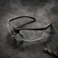 Wraparound Safety Glasses Black Frame Clear Lens Safety Glasses Eye Protection Full Coverage Comfortable