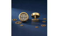 Mechanical Dial Cufflinks Gold Finish Watch Face Cufflinks Geometric Metal