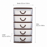 Mini drawer organizer, transparent storage box with lid, 5L capacity, for desk & office