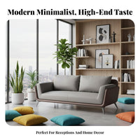 Light Luxury 3-Seater Settee Italian-Inspired 3-Seater Sofa with Wide Arms Modern Design Office Furniture Minimalist design for managerials, Business Owners, Apartment Dwellers, Reception Area, Waiting Room, Lounge