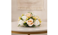 Artificial Rose Arrangement Lightweight Faux Floral Centerpiece Silk Fake Flower Centerpiece for Tabletop Decoration, Dining Table