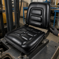 Forklift Premium Leather Seat with Adjustable Backrest and Iron Plate Bracket for Hangcha Heli Longgong Liugong TCM