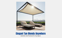 Tan Shade Mesh, Densely Woven and Thickened for Sunblock and Heat Insulation, Ideal for Outdoor Rooftops, Patios, Balconies