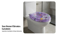 Thickened Design Universal Toilet Seat Easy to Install Resin Toilet Seat Solid Construction Bathroom Fixture Heavy Duty for Homeowners, DIY Enthusiasts, Beach House Owners