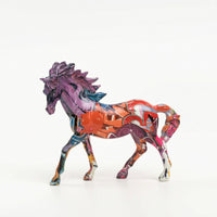 Horse Figurine Graffiti Horse Statue Multicolor for Living Room, Office Desk