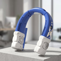 Handsunrestricted Neck Fan with Digital Display Portable Bladeless Neck Fan USB Rechargeable Personal for Travelers