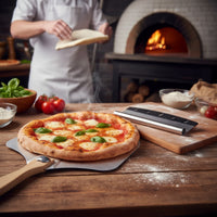 Pizza Peel with Wood Handle Easy to Clean Pizza Peel Metal Tool for Home Chefs
