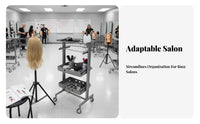 Rolling Wheels Hairstylist Tool Utility Trolley Lightweight Frame Multi-Drawer Stylist Utility Trolley Long-Lasting Construction Beauty Trolley Multiple Drawers for Hairstylists, Hair Stylists, Barbers, Salons, Barbershop, Barber Shops Parlor
