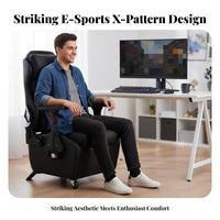 Height Adjustable Ergonomic Gaming Recliner Reclining rearrest Racing design rotate Chair seamless Rolling Casters Computer Seat Lumbar Support for video game enthusiasts, Office Workers, Students, Internet Cafe, Study, Bedroom