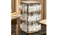 Earring Holder with Wood Foundation areaSaving Jewelry Stand Holder with Hooks Compact Jewelry Display for Vanity