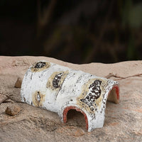 Tree Trunk Reptile Hide Cave, 13*20cm Reptile Hideout for Turtles, Resin Aquarium Cave for Stress Relief