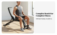 Heavy Duty Construction Foldable Exercise Bench Easy Assembly Foldable Workout Bench Non-Slip Feet Home Gym Gear Sweat-Resistant PU Leather