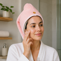 Dual-Layer Coral Fleece Hair Drying Towel Cap, Super Absorbent Quick Dry Turban