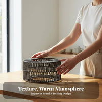 Woven Paper Lampshade Handwoven Japanese Design Lamp Cover Japandi Design Lamp Cover Creative Decoration Woven Lampshade for Bar