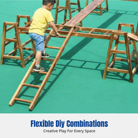 Climbing Frame, Tactile Training Equipment, DIY Outdoor Carbonized Wood, Kindergarten Play Assembly