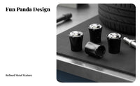 4 Pieces Panda Car Tire Cap Zinc Alloy Construction Panda Tire Valve Toppers Colorful Finish Wheel Air Valve Cover for Men, Women, Gifting