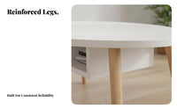 Small Footprint Nordic Design Coffee Table Stable Structure Modern Minimalist Center Table Easy Assembly Living Room Furniture Wear-Resistant Top for Apartment Dwellers, Homeowners, Office Workers, Home, Lounge Area, Study