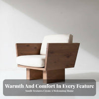 Wabi-Sabi Design Upholstered Wood Frame Sofa Japanese aesthetic 3-Seater Upholstered Settee Minimalist Aesthetic Couch Space-Saving for Apartment Dwellers, Homeowners, Guesthouse managers, Hotel Lobby, Lounge Area, Office, Bedroom