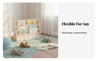 Kids book display and Bin Organizer Anti-Tipping Design fabric book display with Bins