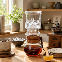 Cold Drip Coffee Pot Capacity Markings Gradual Extraction Coffee Maker Wooden Kitchen Drinkware