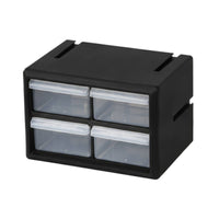 Removable Divider Transparent-Front Drawer Cabinet Black Plastic Drawer Cabinet
