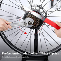 Bike Flywheel Removal Wrench Electroplated Bike Freewheel Remover Metal Flywheel Removal Wrench for Mechanics, Repair, Home Workshops