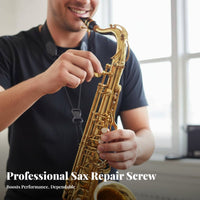 On-the-Gold-Coatinged Finish Saxophone Neck Screw Replacement Part Sax Neck Screw Easy Installation Instrument Hardware Universal Compatibility for Saxophonists, Musicians, Music Students, Live Performance, Rehearsal, Recording Studio